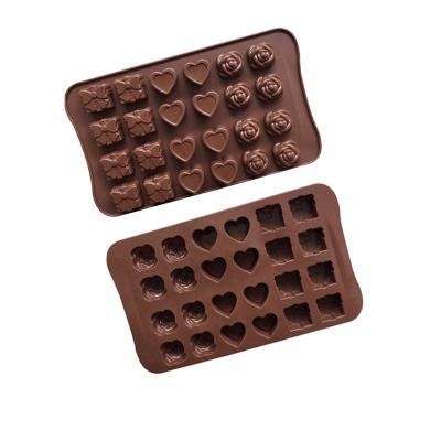 China Mini Rose Silicone Chocolate Mold Heart Stocked Shaped Cake Mold Baking Factory Cake Tools for sale