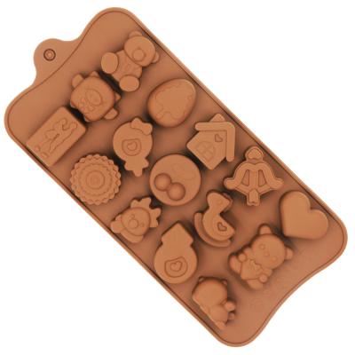 China Cute Tool Chocolate Mold Stocked Baking Baby Models Non-Stick Baking Tools for Silicone Chocolate Mold for sale