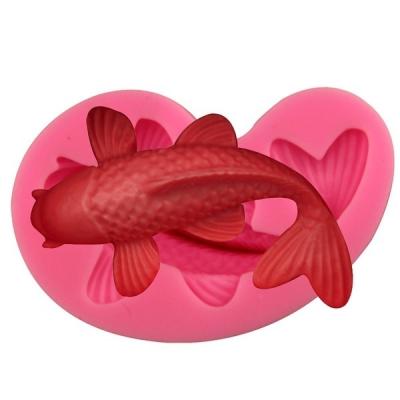 China Stocked Carp Molds Polymer Clay Molds DIY Chocolate Candy Cake Biscuit Mold Flexible Candle Mold Soap Silicone Baking Tool for sale