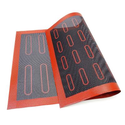 China 30x40cm Double Sided Printing Baking Perforated Baking Tools Stocked 30x40cm Silicone Mat Non Stick Pastry Oven Cake Sheet Liner Pastry Tools for sale