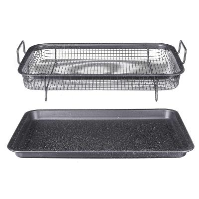 China Stocked Copper Making Tray Oil Frying Baking Pan Bake Chips Basket Baking Dish Grill Nonstick Mesh Kitchen Tools for sale