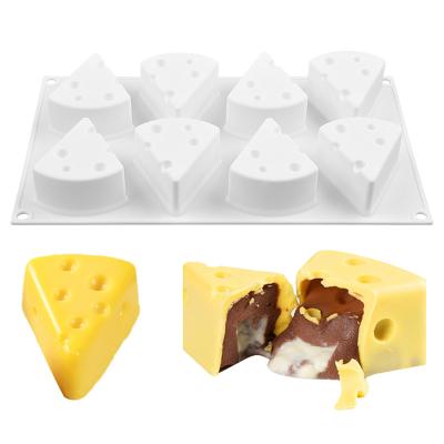 China Stocked 8 Cavity Cheese Mold Silicone Cake Mold For DIY Cake Decorating Baking Tools French Dessert Mousse Molds for sale