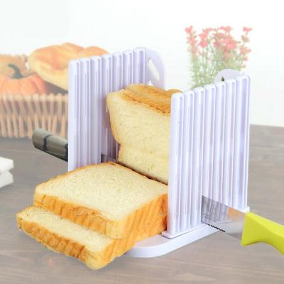 China Stocked Bread Bread Toast Cutter Slicer Slicing Cutting Guide Mold Plastic Foldable Adjustable Maker Kitchen Baking Instruments for sale