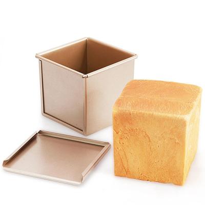 China Non-Stick Stocked Water Cube Bread Toast Mold with Slide Lid Household Kitchen Cake Bread Toast Baking Tools for sale