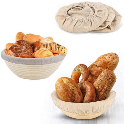 China Stored Natural Baking Dough Basket Bread Rattan Proofing Basket Sourdough Lining Cloth Round Proofing Cloth for sale