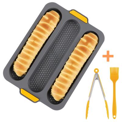 China Viable Set Silicone Kitchen Style Bread Shape Cake French Mold Baking Baking Pan Food Clip Oil Brush Tool Kit Baking Accessories for sale