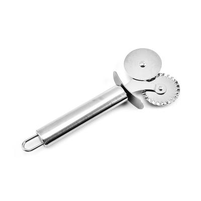 China Sustainable Double Wheel Pizza Cutter Stainless Steel Multipurpose Pizza Cutter In Kitchen Pizza Tools for sale