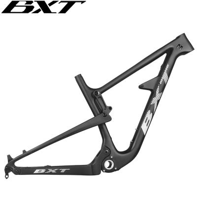 China Mountain Bikes Carbon All Full Suspension Mountain Bicycle Frame 29er 150mm AM Bike Frame By Axle Full Carbon Suspension Frame for sale