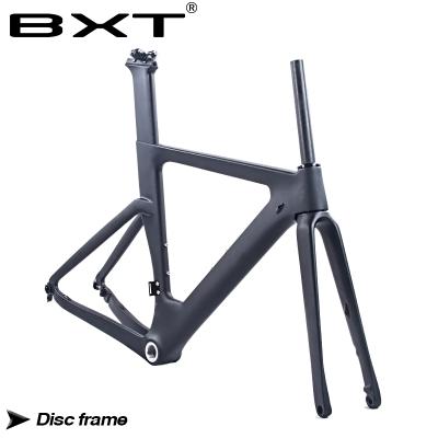 China Road Bikes New BXT Carbon Disc Brakes Road Bike Frame Di2 Carbon Fiber BSA Road Frame Fit Carbon 700C*28C/30C 140mm Disc Brake for sale