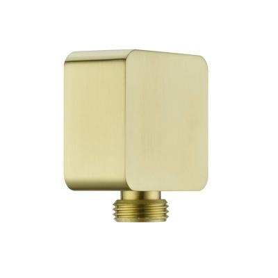 China Modern Hot Selling Solid Brass Water Outlet Gold Square Hand Shower Elbow Shower Head Shower Head Outlet Bathroom Accessories for sale