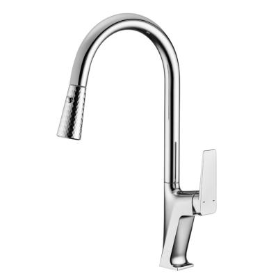 China Sense Faucets Brass All Swept Pull Out Kitchen Faucet Around Stainless Steel Sink Mixer Kitchen Faucet Single Handle Outdoor Constant 50's for sale