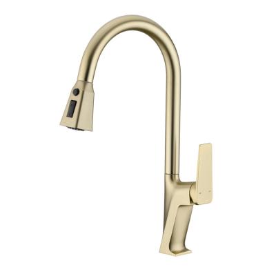 China Adjustable Flexible Kitchen Sink Mixer 360 Faucets Metered Copper And Stainless Steel Pull Out Kitchen Faucet for sale