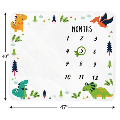 China Anti-Pull Baby Milestone Blanket Boy and Girl Woodland Animals Design for Showers - Monthly Baby Growth Chart Blanket for sale