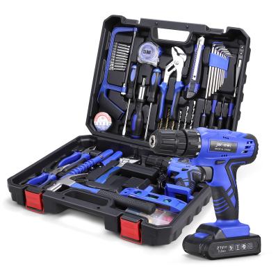 China Tool Combo Wrench Set Two Lithium Light Battery Cordless Drill Set 18v Box 21v Power Tools Bit Set for sale