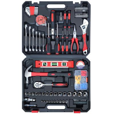 China Professional Home Tool Kit Tool Set Red 146 Pieces Metric Auto Repair with Portable Toolbox for Hom for sale