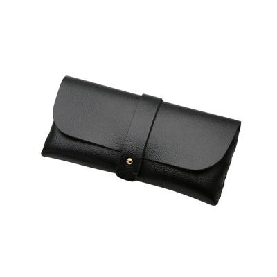 China High Quality Custom PVC Logo Black White Soft Leather Sunglasses Case for sale