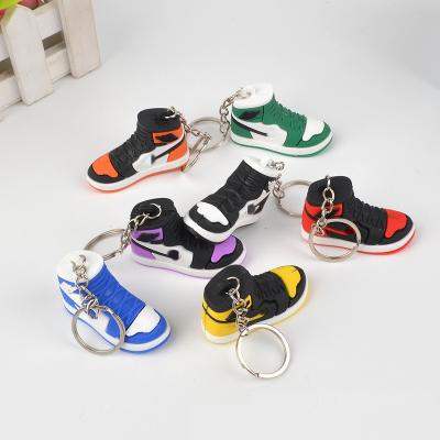 China Customized Premium Plastic Key Chain Basketball Shoe Key Chain Sports Shoes Key Indicator Pvc Rubber 3d Pendant Mini Sneaker for sale