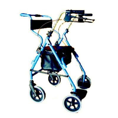 China Folding Lightweight Outdoor Caddy Walker With Seat Four Wheel Walker Rollator for sale