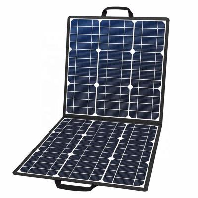 China 50W 18V Sunpower Portable Solar Panel Solar Charger With 5V USB 18V DC Output Compatible For Caravan Charging 42*41.2*2cm for sale