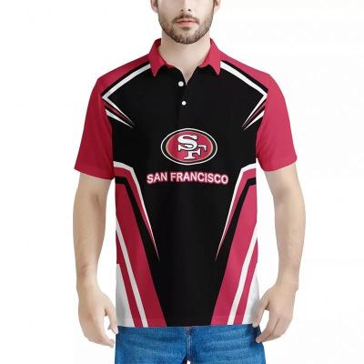 China Custom Logo Wholesale NFL 32 Anti-wrinkle Football Teams Summer Short Sleeve High Quality Golf Polo Shirt For Men for sale