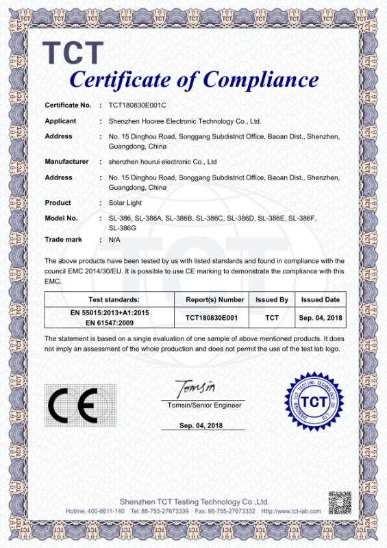 CE - Shenzhen Hooree Electronic Technology Co., Ltd.