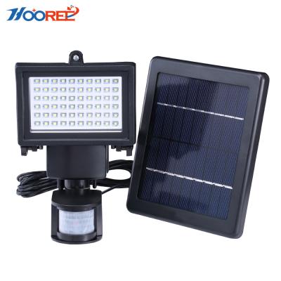 China Newly Design Wall Mounted Aluminum 60 Solar Powered Motion Sensor Led Solar Spotlight for sale