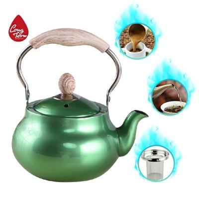 China Sustainable High Quality Black High Temperature Stainless Steel Teapot for sale