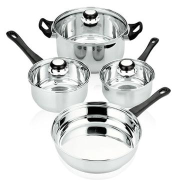 China Sustainable LTP060 7pc Stainless Steel Cookware Set With Casting Handle for sale