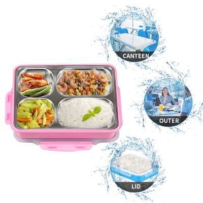 China Amazon Stainless Steel Food Containers Microwave Sustainable Safe For Kids Adults Lunch Box for sale