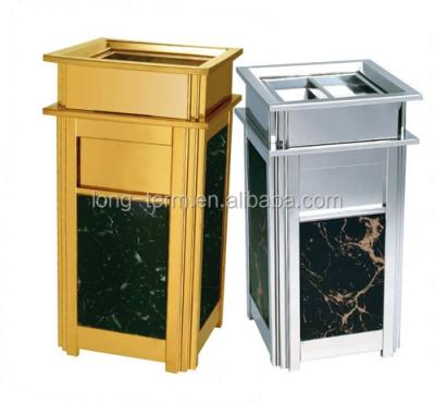 China LTB011 Hotel Kitchen Square Stainless Steel Garbage Bin Waste Sustainable Waste Recycle Bin for sale