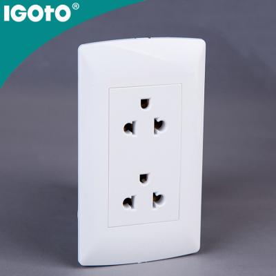 China igoto L105D-2 American Style American Duplex Receptacle Wall Socket Receptacle Duplex Wall Outlet Style 125V 10A for sale