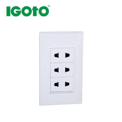 China IGOTO B111/3 Modern Multi-Purpose Australian Design 3 Strip 2 Pin Socket Wall Switch Modern Colorful/American/European/Chinese Standard New for sale