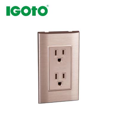 China New Design American 15A 125V Receptacle Residential / General Purpose American Standard Double Wall Outlet for sale