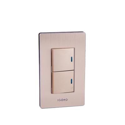 China IGOTO SASO CE IS09001 Standard 2 Band 1 Switch 2 Way American Glass Switch for sale