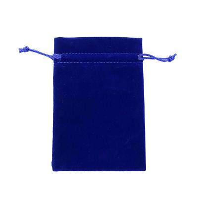 China Recyclable High Quality 4x6inch Velvet Pockets RoyalBlue Velvet Gift Bags In Stock for sale