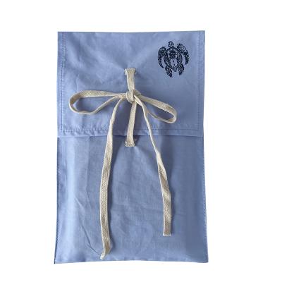 China Recyclable Accept Custom Logo And Design Cotton Cosmetics Wave Bags With Drawstring Closure for sale