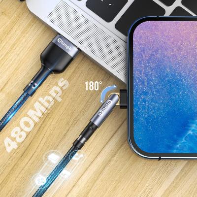 China 180Â ° Elough 1m Rotate 3A USB Data Cable 2m Fast 1m Customized Type Braided Cable USB To Type C 3a 180 Degree Micro USB Fast Charging Cable for sale