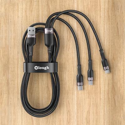 China Elough 3 in 1 USB Cable Elough Factory Price Custom Phone Charging Charger Cable 3 in 1 Multi Charging Cables for Cell Phones Adapter Cable for sale