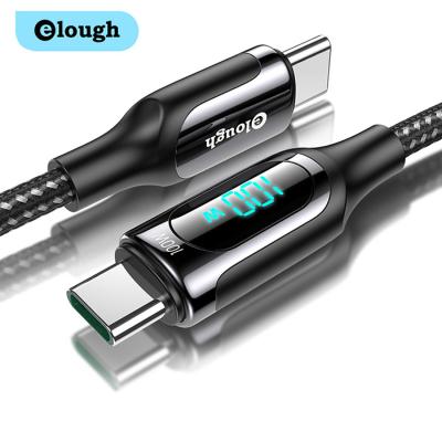 China Digital display for Elough 100w maximum compatible type c cable QC4.0 usb-c charging data power outpur 5A cable with smart led display 1M/2M for sale