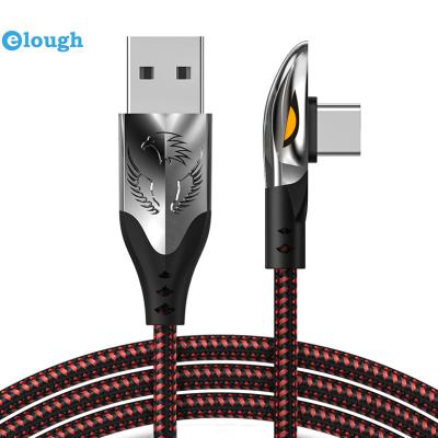 China With Wholesale Custom High Quality Newest LED Indicator 90 Degree Bend USB To Type C Fast Charging Cable For Mobile Phone for sale