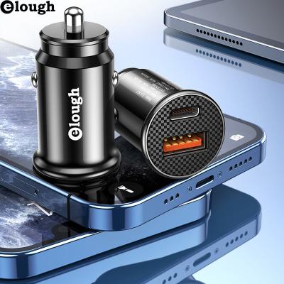 China Fast PD3.0+QC3.0 Car Charger Electric Car Charger USB C 2 Port With USB Fast Car Charger Tipo C 20W Palladium Car Charger Wireless Adapter for sale