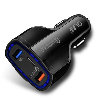 China QC 3.0 High Speed ​​Car Charger 2 Ports Fast Car Charger Palladium High Speed ​​Car Charger With Black /white Color for sale