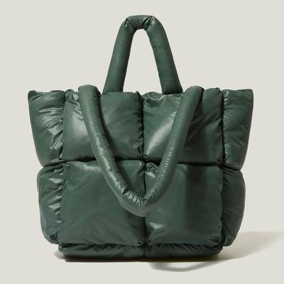 China Hot sale autumn and winter fashion waterproof new design down jacket lady shoulder tote lady handbags women's material bags for sale