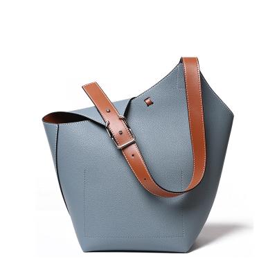 China Waterproof 2022 Custom Fashion Simple High Quality Irregular Design PU Leather Women's Bucket Tote Shoulder Bags for sale