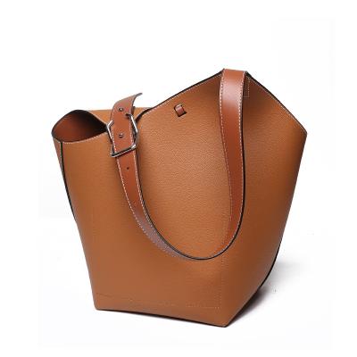 China 2022 Sale 2022 Irregular Design High Quality Simple Hot Fashion Waterproof PU Leather Women's Bucket Tote Shoulder Bags for sale