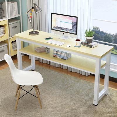 China Modern Gold MDF Laminat Computer Desk Table Computer Desk White Panel Frame Durable Computer Desks for sale