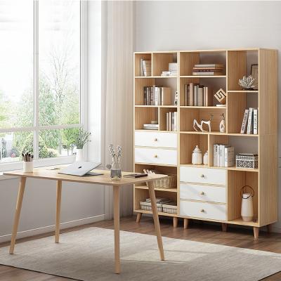 China Simple and Modern Wooden Book Shelves Furniture Home Decor Convertible Dorm Display Shelf for sale