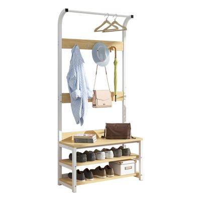 China Convertible Quality Guaranteed Durable Bench Metal Wall Hanger Coat Rack With Shoe Rack for sale