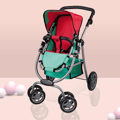 China Baby - Doll Carriage Toy Best Sell Metal Material Children Pretend Doll Strollers Iron Baby Carriage Toy for sale