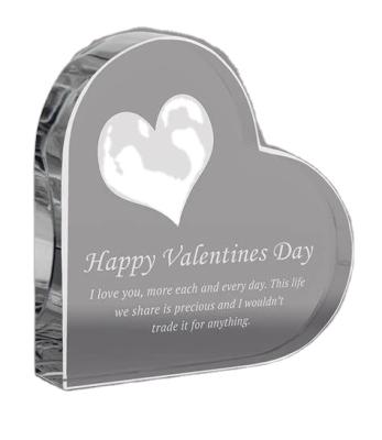 China Europe Engraving or Printing Custom Heart Shape Crystal Clock Wedding Party Favors for the Merry Guest for sale